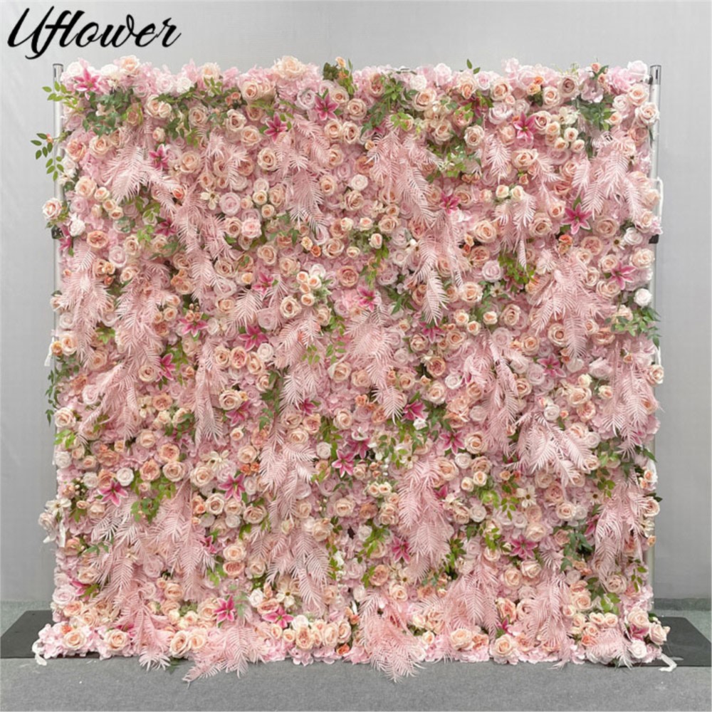Uflower 5D Rose Rose tissu fle - Flower Wall Panel avis et prix
