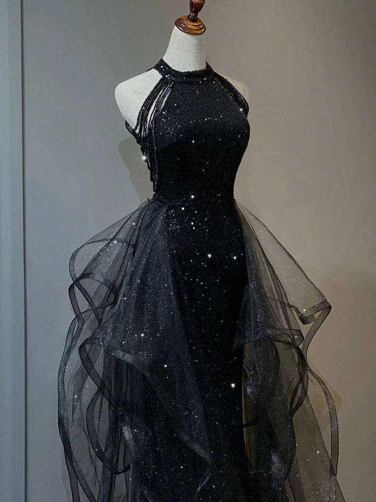 Robe de soirée noire de luxe à - Glitter Tablecloth avis et prix