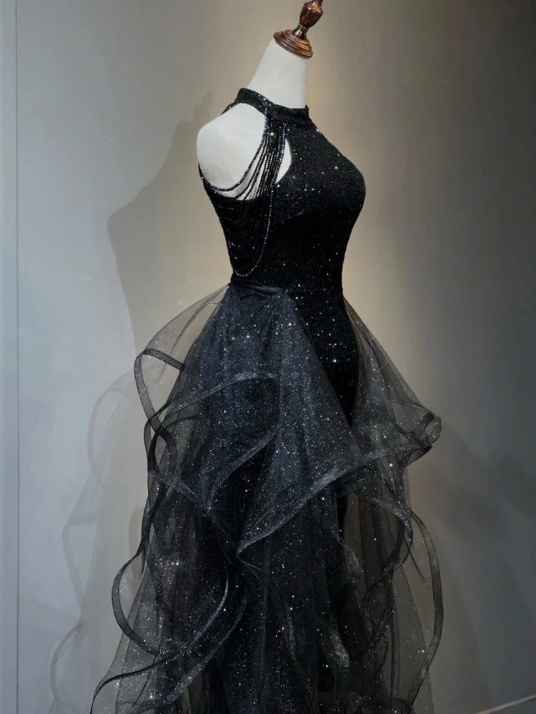 Robe de soirée noire de luxe à - Glitter Tablecloth avis et prix